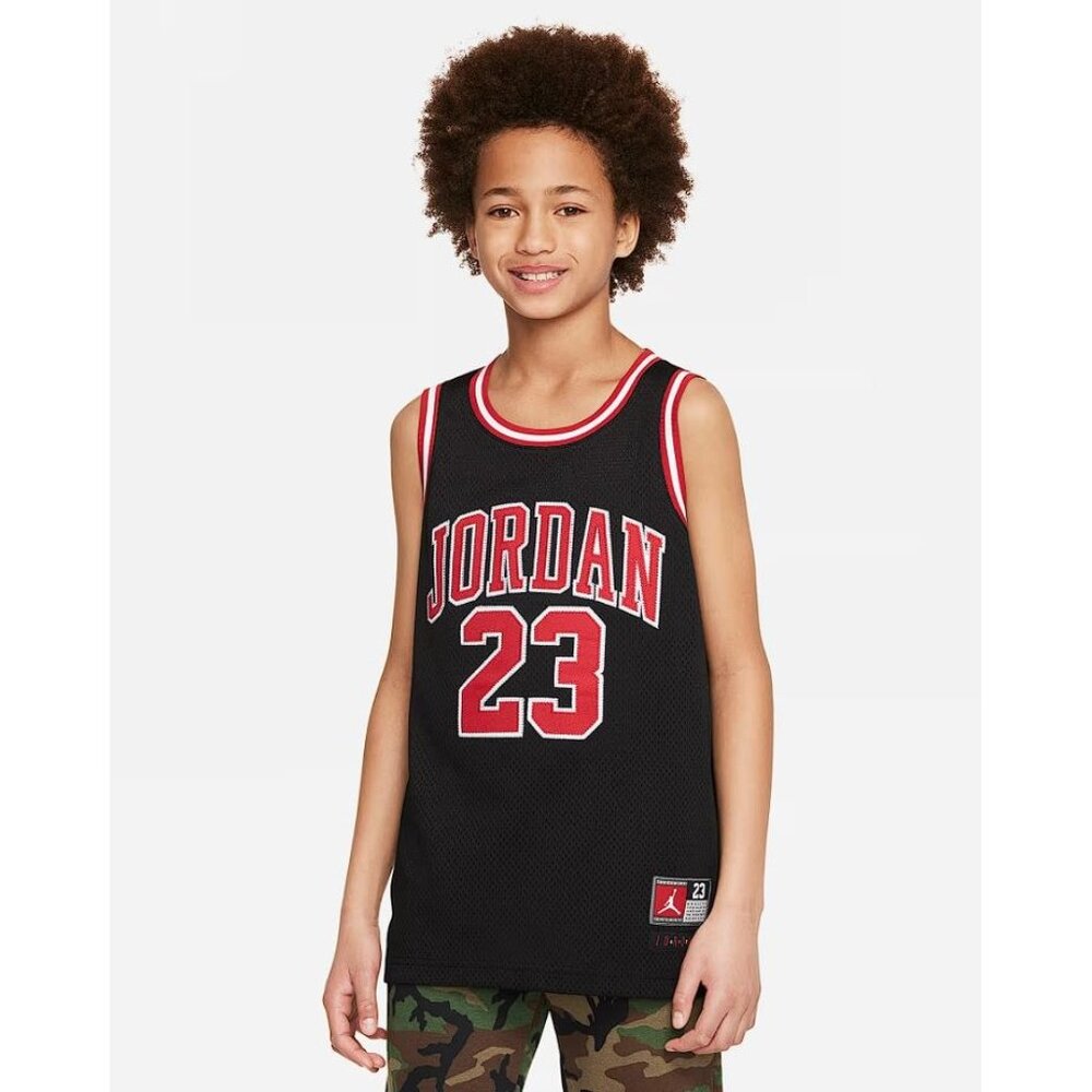 NIKE JORDAN Big Kid's 23 Jersey Size L In Black